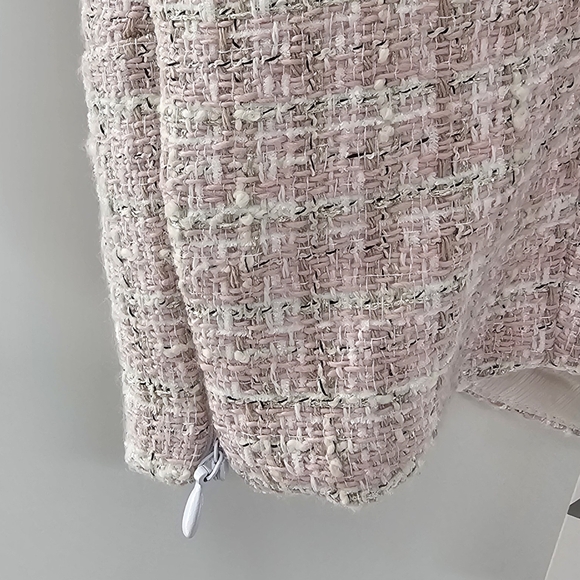 Zara Pink w/ Metallic Threads Tweed  Cropped Tank Top Womens Size Small - Picture 4 of 16